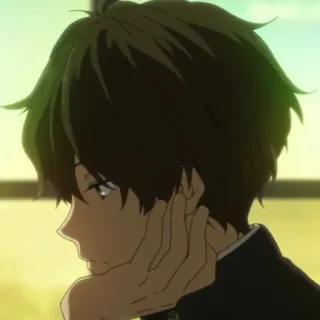 ➖ Anime, Personagem, Menino, Perfil, Hyouka whatsapp sticker