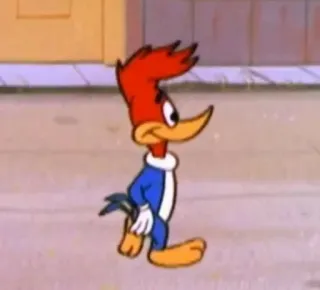 🚶‍♂ Woody Woodpecker cartoni animati, Woody Woodpecker, uccello, animazione, cartoni animati classici whatsapp sticker