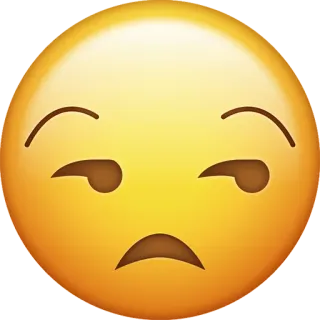 😒 emoji, face, expression, bored, annoyed, disappointed, yellow telegram sticker