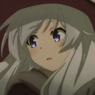 🎐 Anime, Garota, Cabelo branco, Desenho animado, Animado telegram sticker