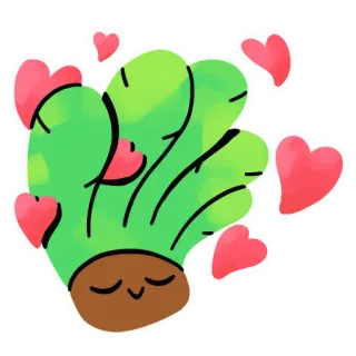 💕 plante, cactus, amour, coeurs, mignon, kawaii, joyeux telegram sticker