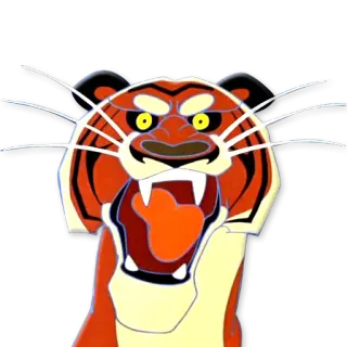 😵 tigre, animal, dibujos animados, pegatina telegram sticker