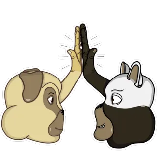 🙏 anjing, panda, tos, persahabatan, kartun, binatang, imut, stiker telegram sticker