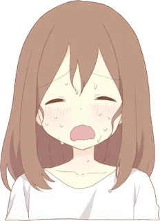 😓 anime girl, crying, sweating, kawaii, sad telegram sticker