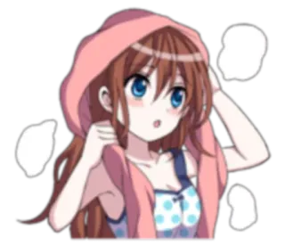 😓 Dziewczyna anime, Kawaii, Słodkie, Bluza z kapturem, Anime, Manga, Kreskówka telegram sticker