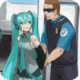 👮 Hatsune Miku Vocaloid TSA telegram sticker