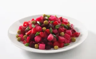 🍗 Ensalada, Vinagreta, Vegetariano, Comida, Remolacha, Guisantes, Verduras, Plato telegram sticker
