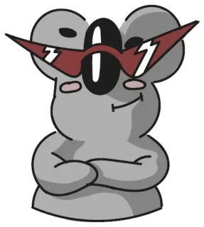 😎 koala, lunettes de soleil, dessin animé, animal, cool, détente whatsapp sticker