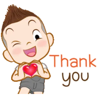 ❤ Thank you gracias, lindo, corazón, personaje, saludo, amor whatsapp sticker