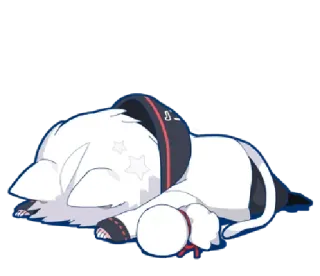 😣 cat, sleepy, cute, animal, white cat, cartoon cat, laying down whatsapp sticker