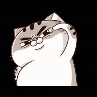 😌 cat, smug, cartoon, animation, sticker, cute telegram sticker