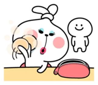 💅 Мультик, Милый, Макияж, Кролик telegram sticker