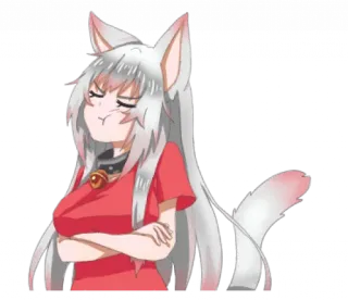 😾 Anime, Chica zorro, Kemonomimi, Orejas de gato, Chibi telegram sticker