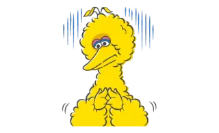 😂 Big Bird Sesame Street บิ๊กเบิร์ด, เซซามีสตรีท, มัพเพ็ต, การ์ตูน, เศร้า, กังวล telegram sticker