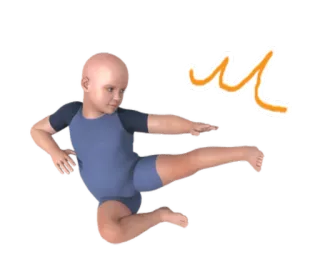 👊 child, kick, karate, martial arts, baby whatsapp sticker