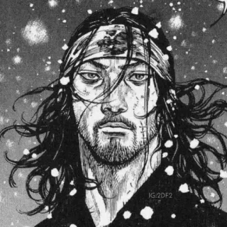 🖤 Miyamoto Musashi Vagabond Samurai, Manga, Schwert, Kampf, Musashi telegram sticker
