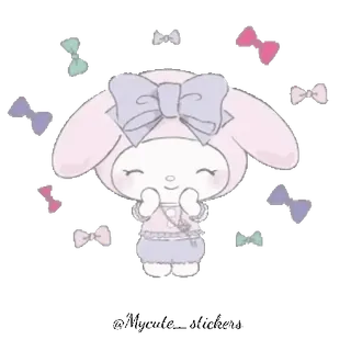 🐰 My Melody My Melody, Sanrio, kawaii, lindo, dibujos animados, personaje telegram sticker