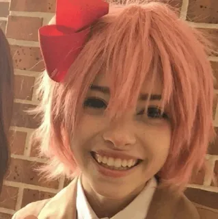 🥄 Sayori Doki Doki Literature Club! Sayori, Doki Doki Literature Club!, anime, manga, character, pink hair whatsapp sticker