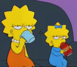 😑 Lisa Simpson The Simpsons 만화, 심슨, 리사, 매기 telegram sticker