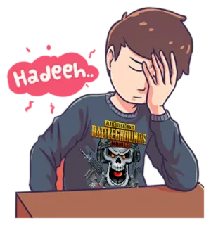 🤦‍♂ PlayerUnknown's Battlegrounds Mobile Hadeeh.. PUBG, video game, mobile game, cartoon, skull, weapons telegram sticker