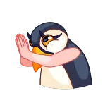 😃 pinguino, applausi, cartone animato, carino, animale, mani, animato telegram sticker
