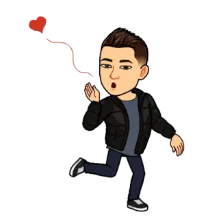 💖 Cartoon, Liebe, Herz, Kuss, Bitmoji, Figur, Avatar whatsapp sticker