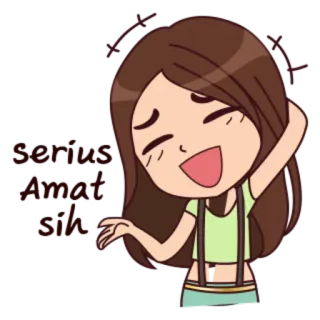 😅 Ner Yaan Angel dibujo animado, chica, sonriendo, morena, feliz whatsapp sticker