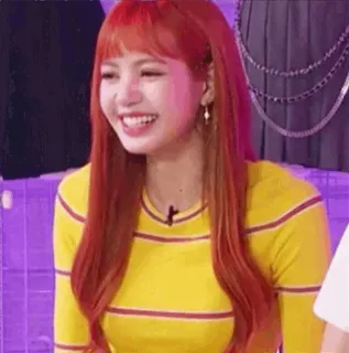 🍊 Lisa K-pop, zangeres, artiest, glimlach, vrouw, muziek, Blackpink telegram sticker