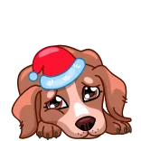 💔 หมา, ลูกหมา, เศร้า, คริสต์มาส, หมวกซานต้า, น่ารัก telegram sticker