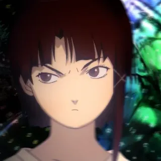 🙄 Lain Iwakura Serial Experiments Lain anime, manga, lain, serial experiments lain, cyberpunk, internet, girl telegram sticker