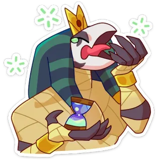 🦠 卡通, 沙漏, 国王, 埃及, 木乃伊, 角色, 贴纸 whatsapp sticker