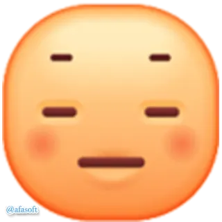😑 @afasoft อีโมจิ, หน้า, สีเหลือง, สีหน้า, อินเทอร์เน็ต, สัญลักษณ์ telegram sticker