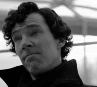 😐 Benedict Cumberbatch 本尼迪克特·康伯巴奇, 演员, 肖像, 黑白, 名人 whatsapp sticker