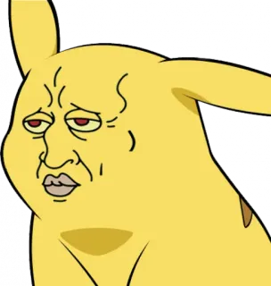 😒 Pikachu ปิกาจู, มีม, ตลก, โปเกมอน, สควิดวอร์ด telegram sticker