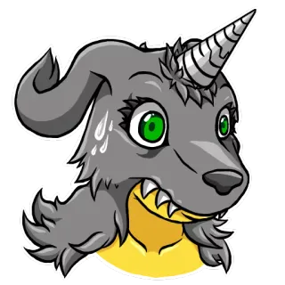 😨 cane, unicorno, animale, creatura, fantasy, cartone animato telegram sticker