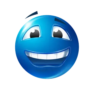 😃 Emoji, Sorriso, Blu, Felice telegram sticker