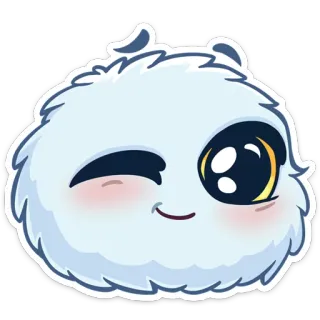 😉 Poro League of Legends Poro, League of Legends, Videojuego, Lindo, Esponjoso, Animal, Guiño telegram sticker