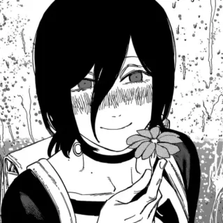 🌺 Reze Chainsaw Man anime, manga, girl, flower, cute, smiling, Chainsaw Man, Reze telegram sticker