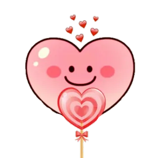 🍭 corazón, amor, lindo, kawaii, paleta, caramelo, dulce telegram sticker
