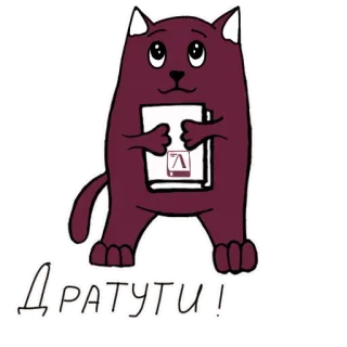 🖐 ДРАТУТИ! Katze, Buch, süß, russisch, Gruß telegram sticker