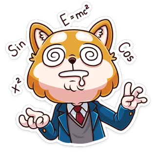 😵 E=mc², Sin x², Cos anjing, rumus, matematika, sains, pendidikan, kartun, stiker whatsapp sticker