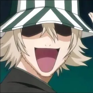 😁 Kisuke Urahara Bleach anime, bleach, kisuke urahara, character, smiling, hat telegram sticker