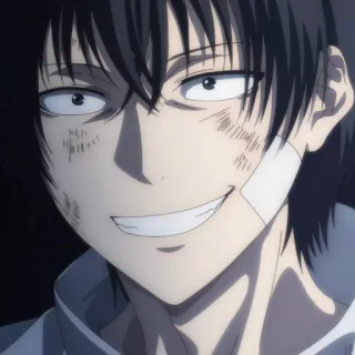 ♠️ anime, scar, smiling, stitches, wounded, grin telegram sticker