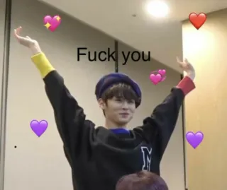 ▫ Fuck you offensivo, parolaccia, cuore, testo, meme whatsapp sticker