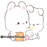 😍 lucu, kelinci, kawaii, hewan, persahabatan, kartun whatsapp sticker