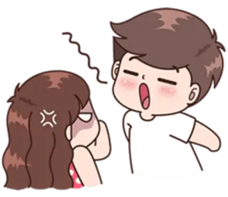 🙊 Dessin animé, Couple, En colère, Relation, Émotions telegram sticker