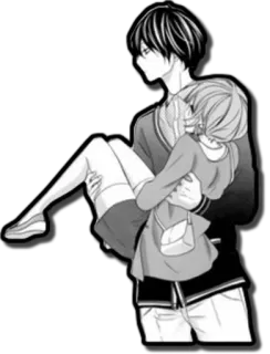 ❤ casal, mangá, romance, carregar, amor, anime telegram sticker