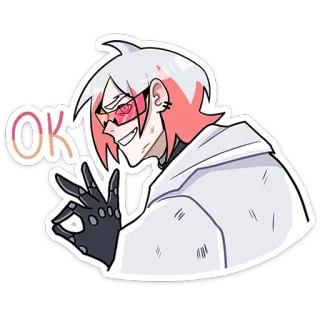 👌 OK Anime, Manga, Oké, Handgebaar, Cool telegram sticker