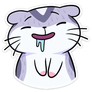🤤 고양이, 스티커, 귀여운, 배고픈, 동물 telegram sticker