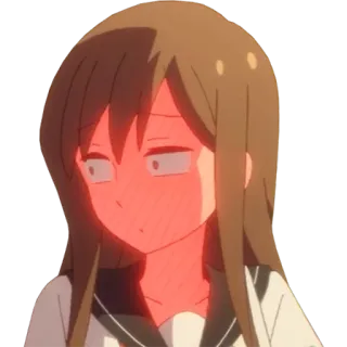 😳 anime, woman, girl, blushing, expression, annoyed telegram sticker